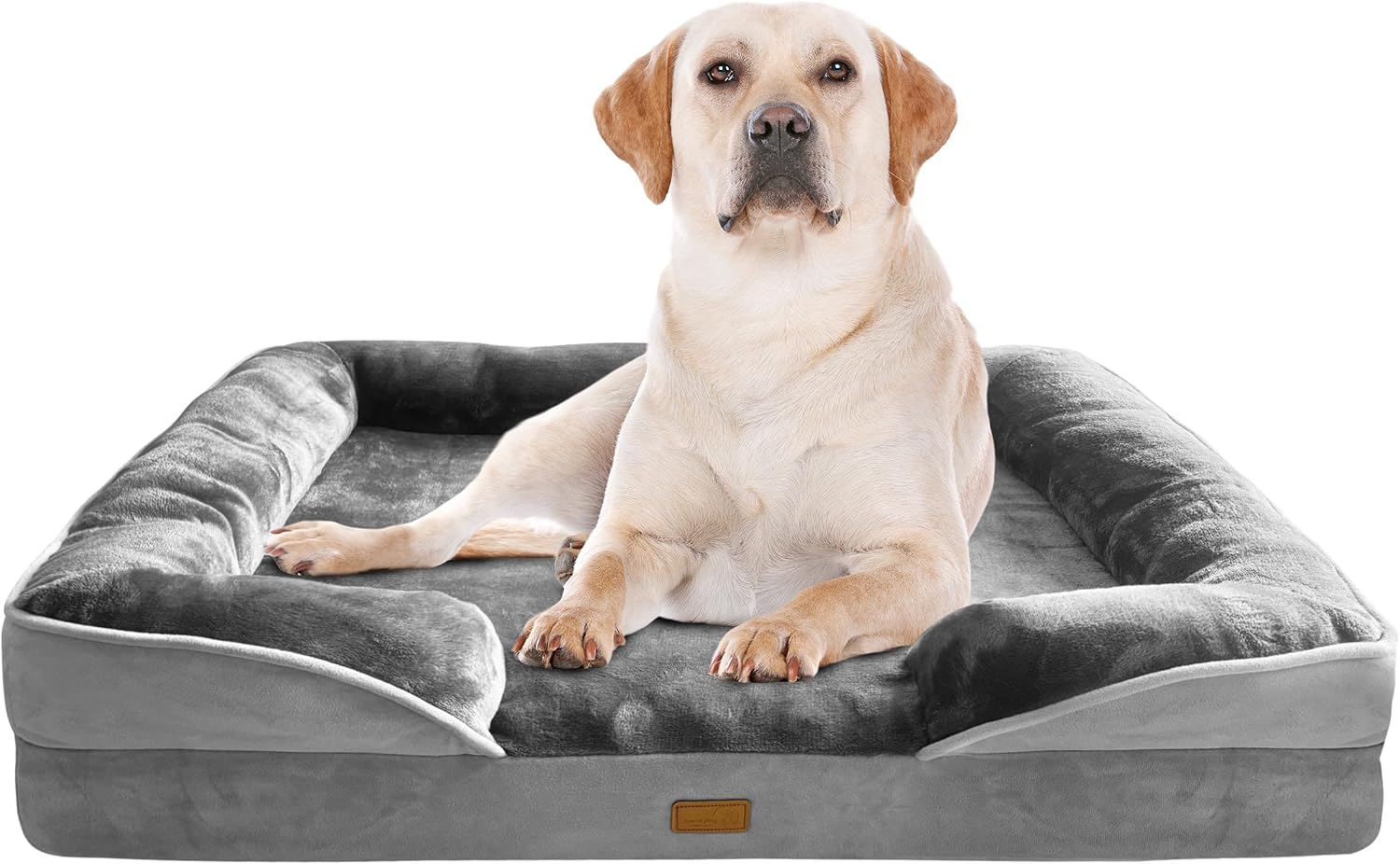 Orthopedic Dog Bed with Sides for Extra Large Dogs - Grey
