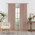 Cute Dusty Pink Blackout Linen Curtains 105 in Long - Pinch Pleat