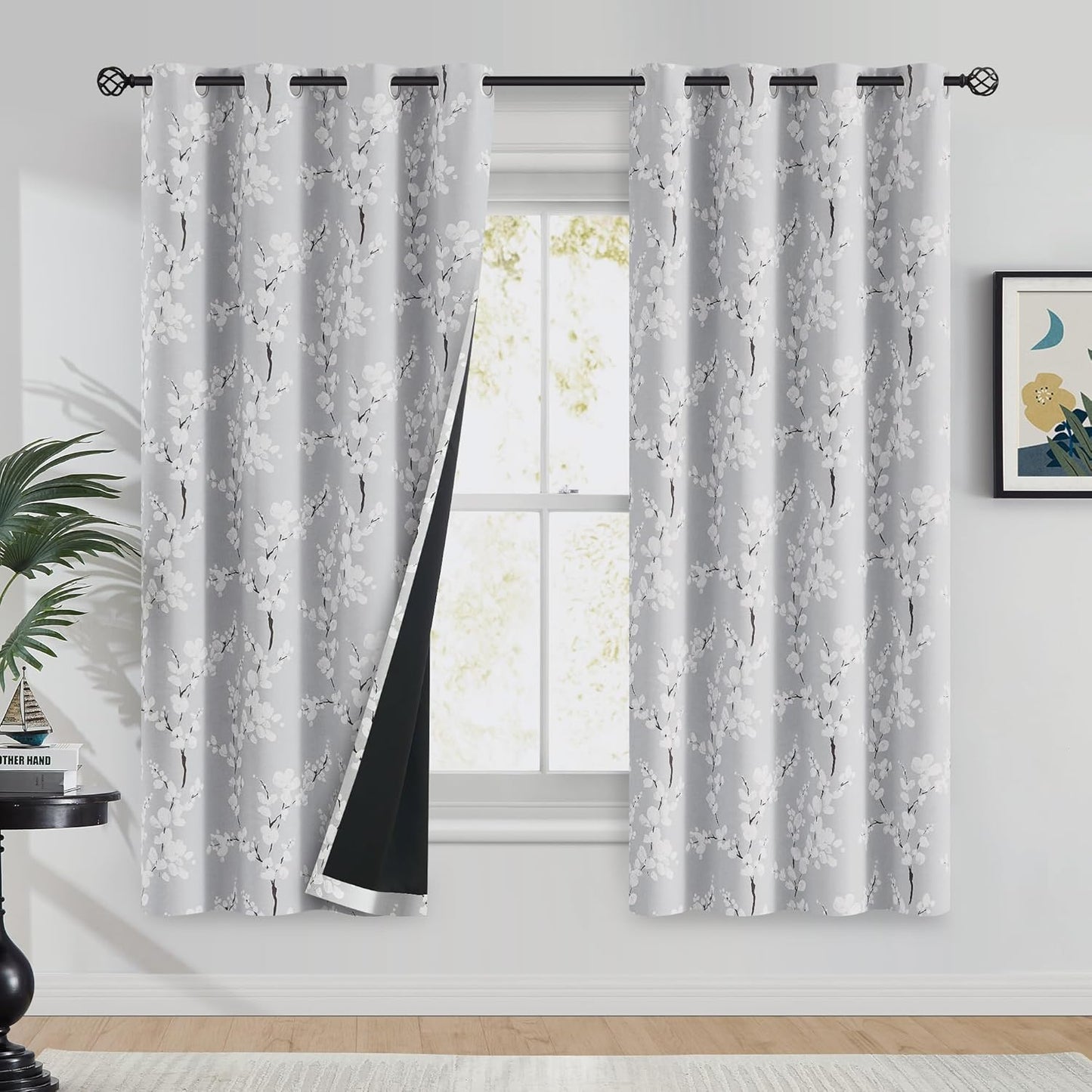 FMFUNCTEX 100% Blackout Floral Curtains for Cozy Bedrooms