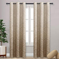 Ombre Blackout Curtains 42 x 84 in Taupe - Damask Thermal Panels