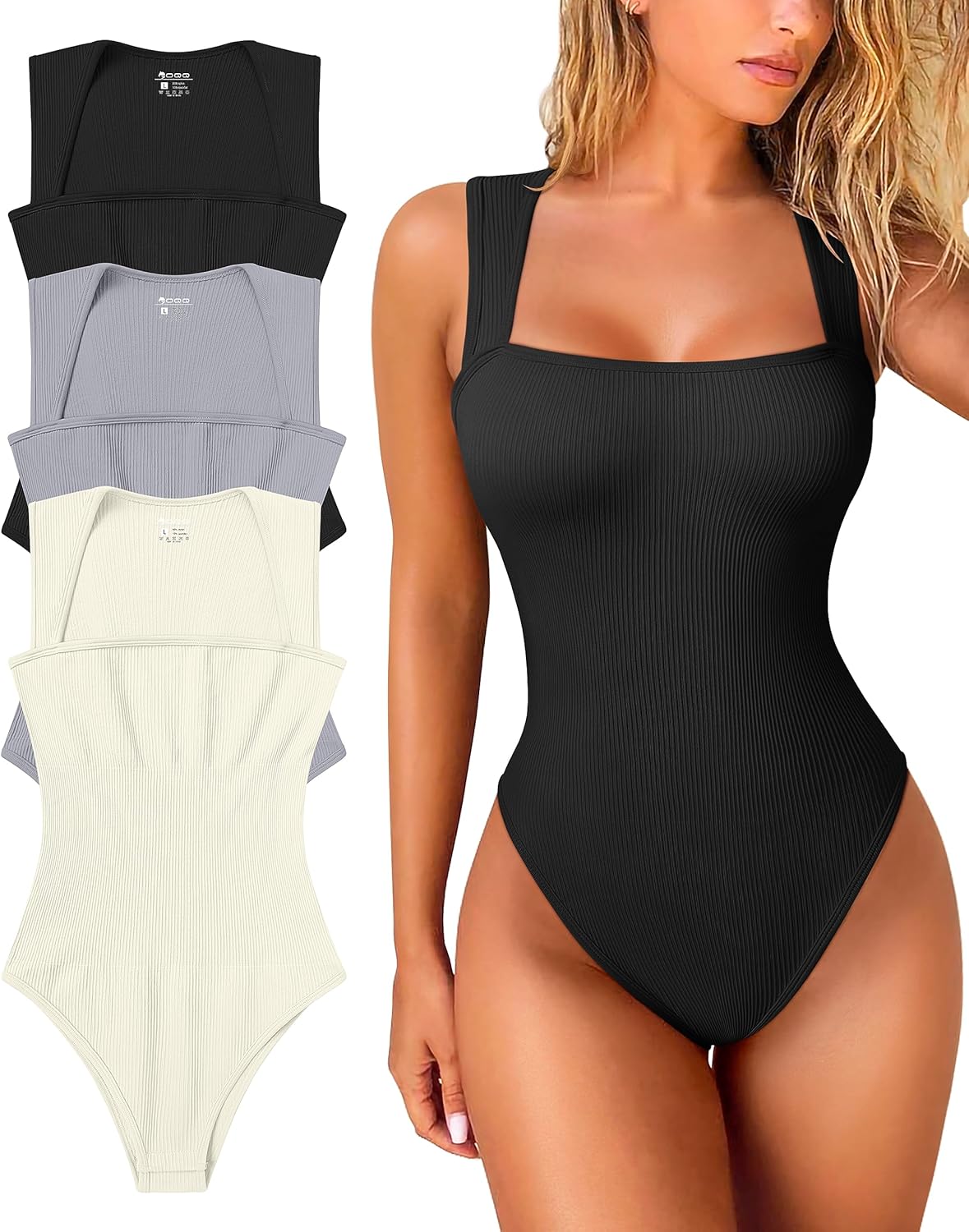 OQQ Women's 3 Piece Bodysuits for Stylish Comfort and Fit