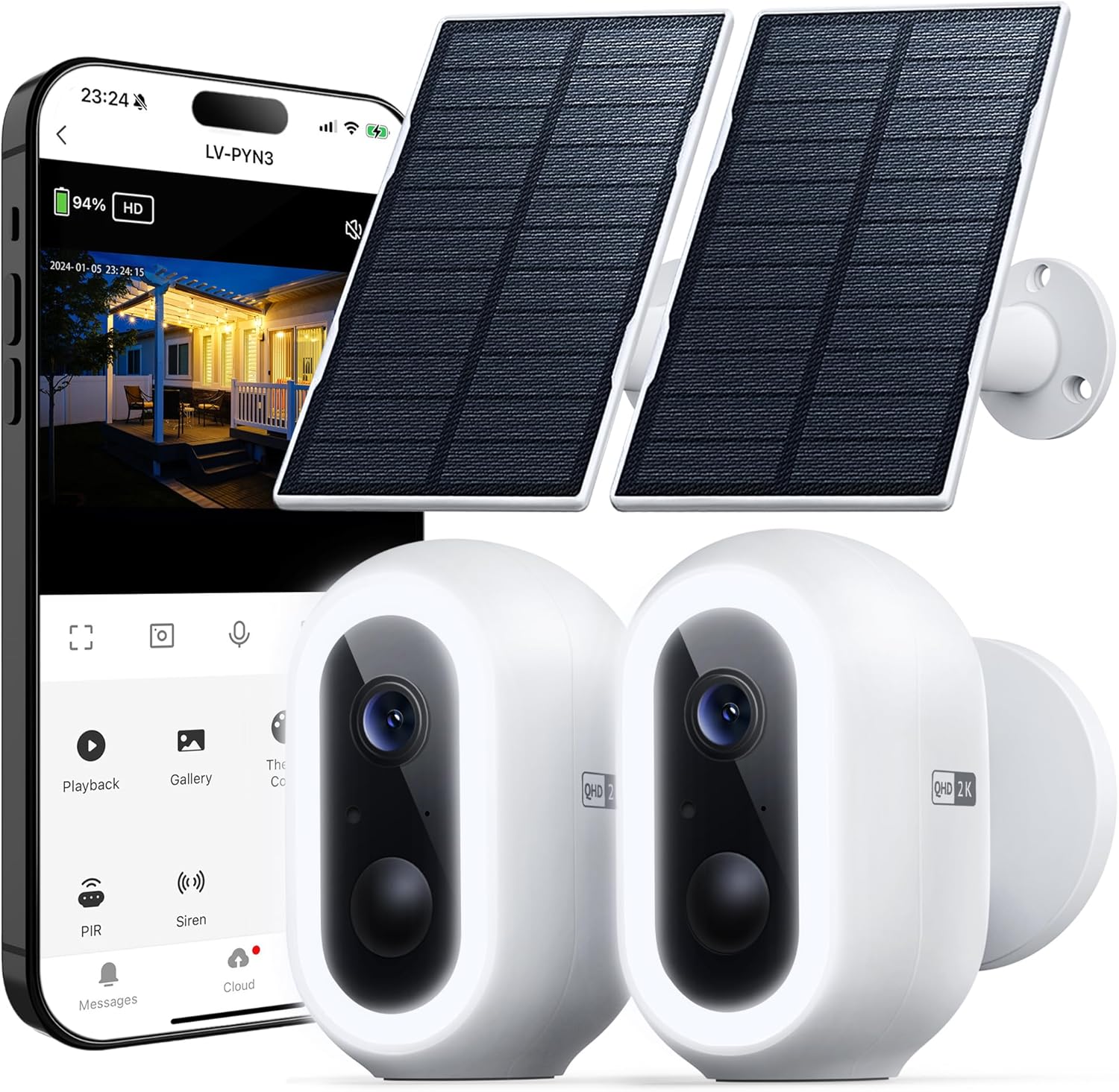 Laview 2K Solar Security Cameras for Home with Night Vision