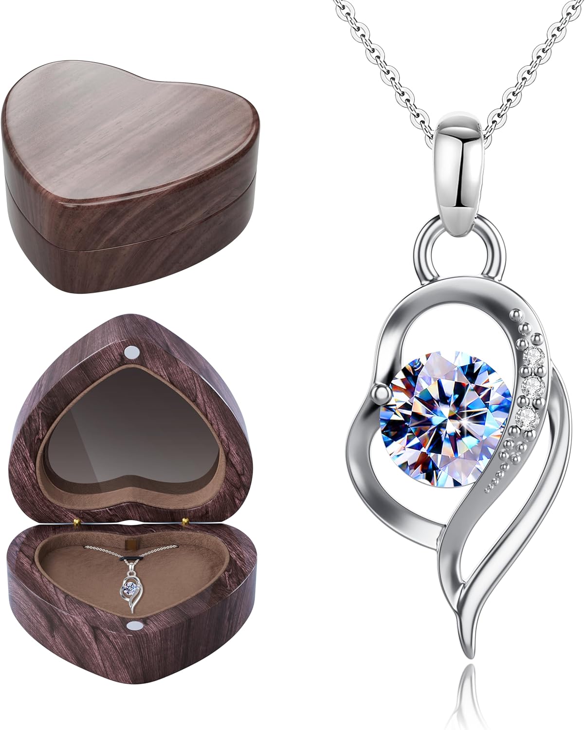Missia Moissanite Sterling Silver Necklace Gift for Her