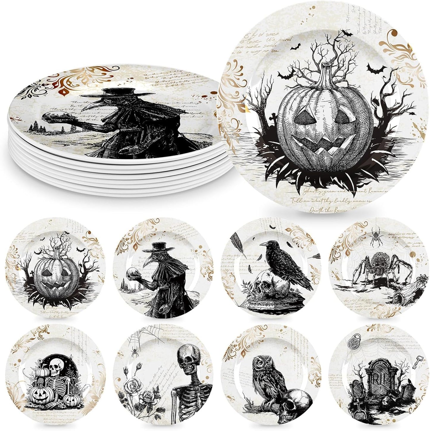 Vintage Halloween Dinnerware Set for Festive Gatherings