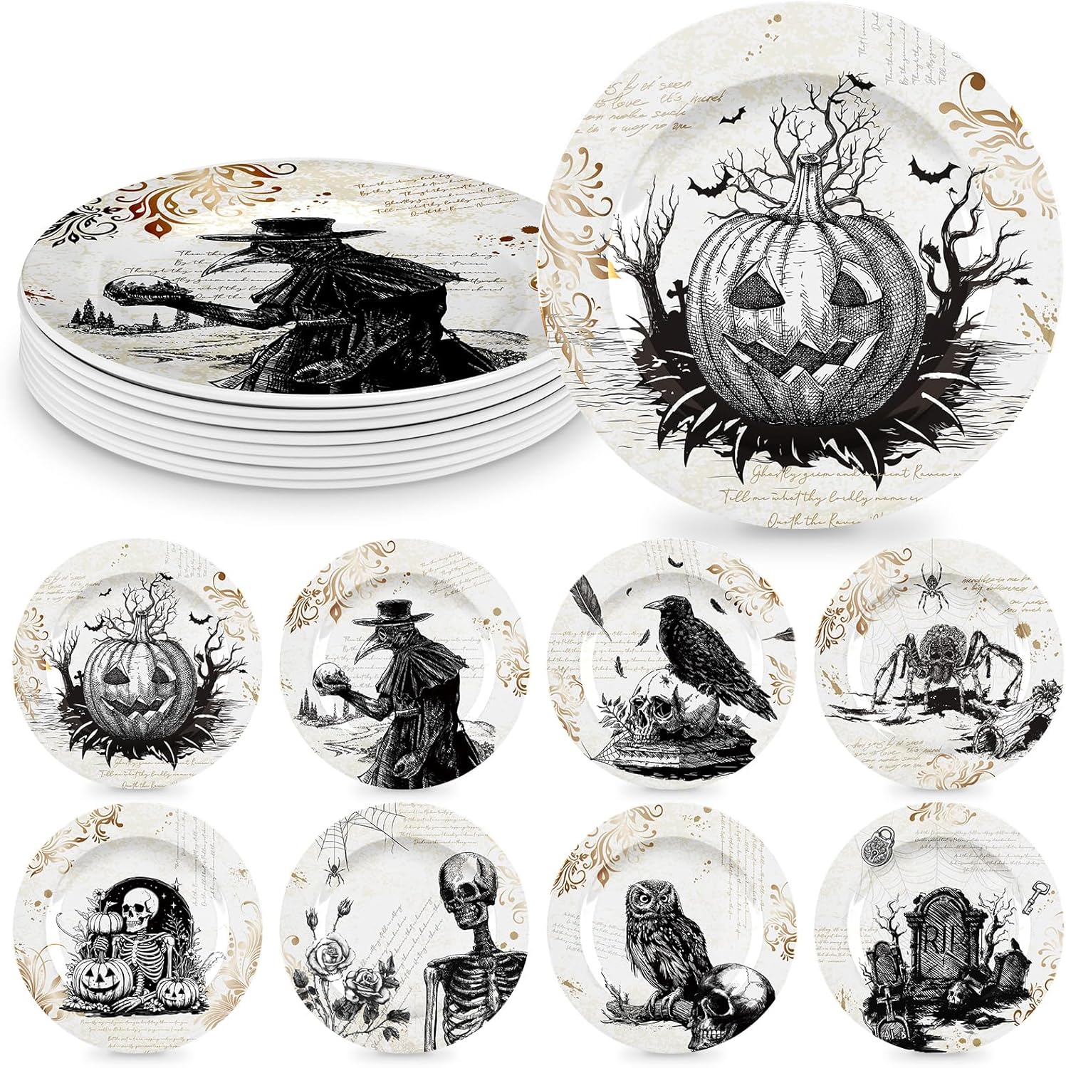 Vintage Halloween Dinnerware Set for Festive Gatherings