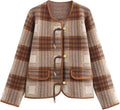 Women's Vintage Button Down Plaid Cardigan Sweater - Cozy Layering