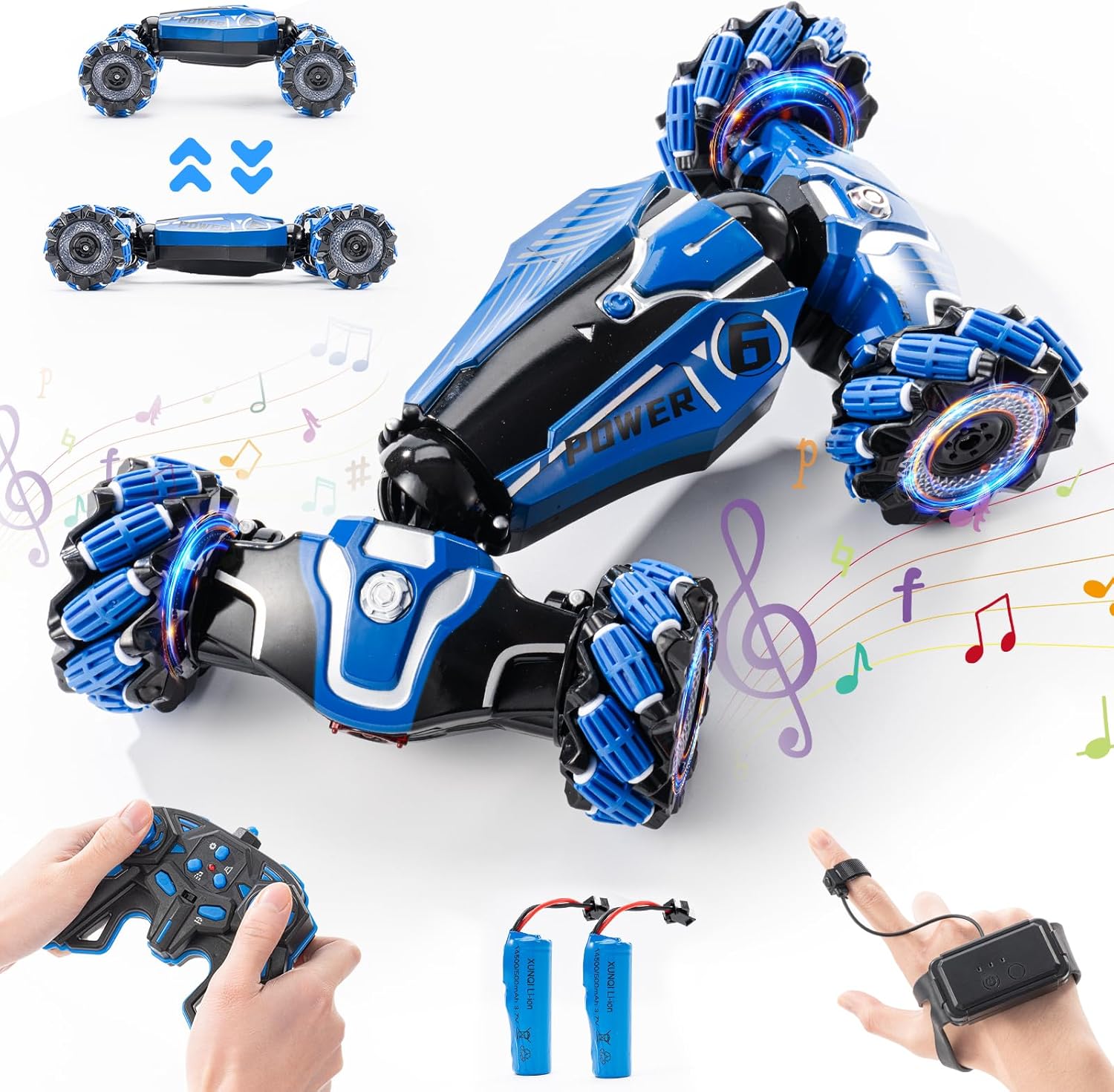 Gesture Sensing RC Stunt Car with 360 Flips and Lights
