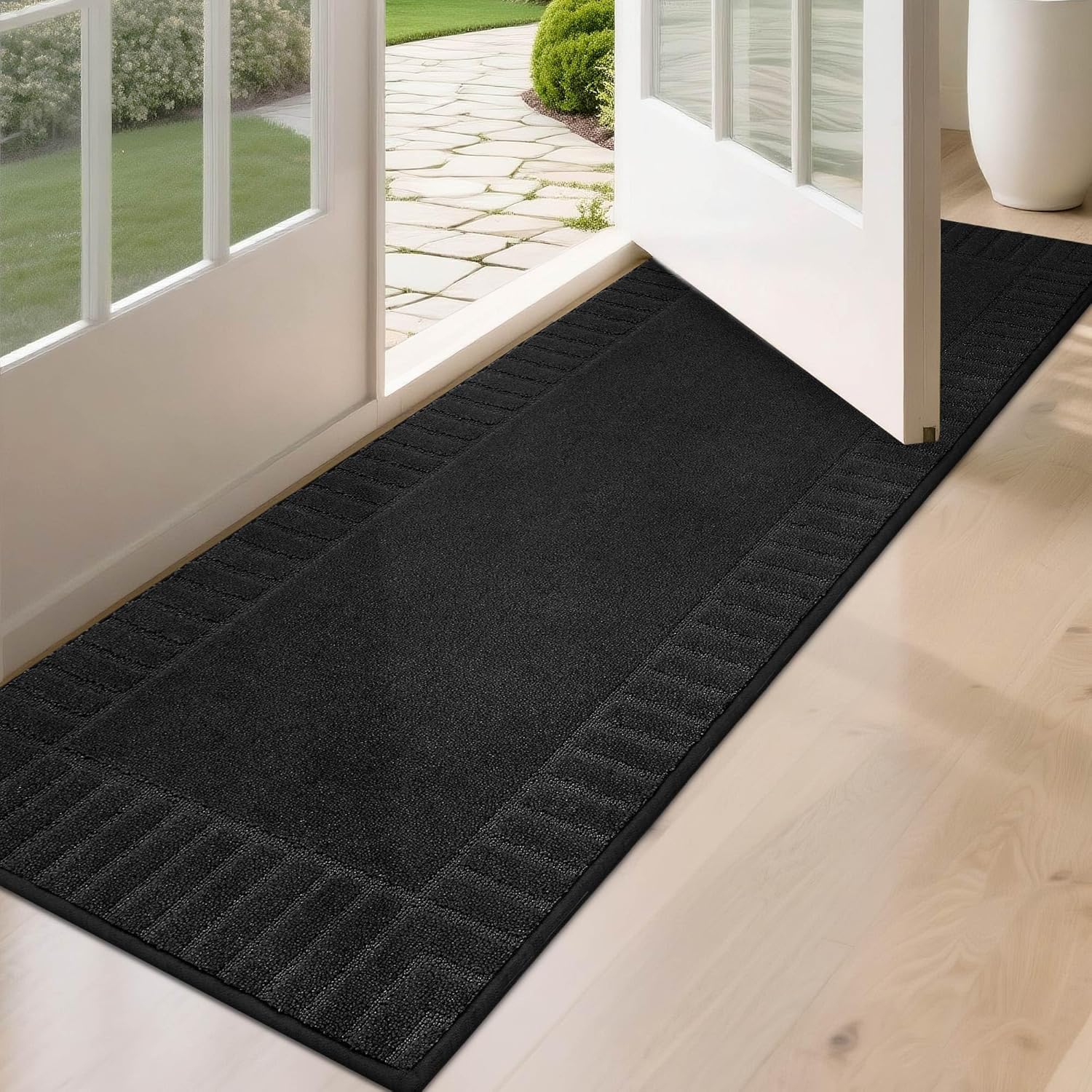 BEQHAUSE Non-Slip Dirt Trapper Door Mat for Home Entrance
