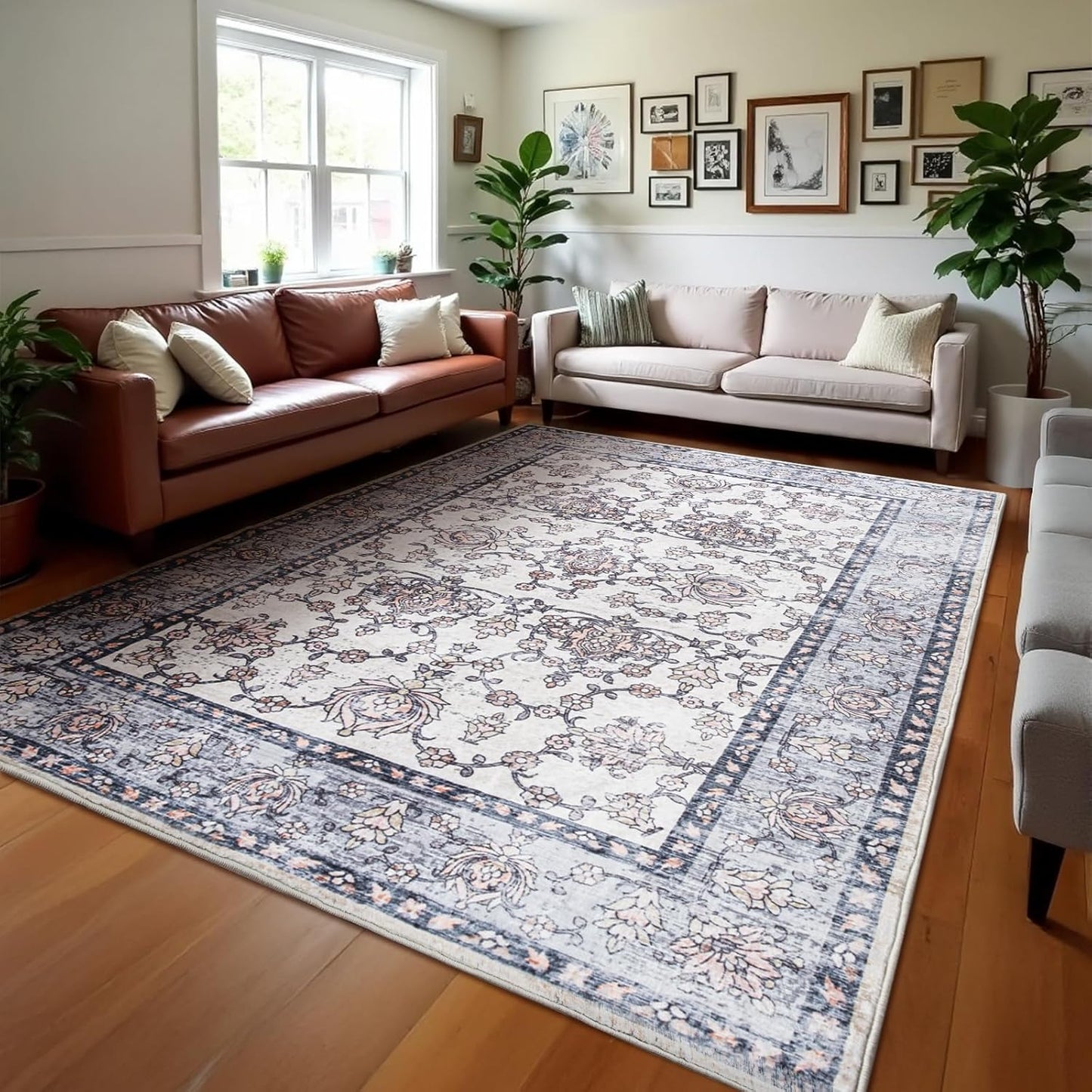 Area Rug for Living Room, 9x12 Machine Washable Non Slip