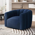 Monroe Velvet Swivel Club Chair - Dark Blue Tub Chair