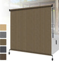 Outdoor Roller Shades with Splicing Design 8ft x 8ft - Cordless Patio
