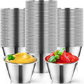 Stainless Steel Sauce Cups 100 Pack 2.5 oz - Durable Dipping Cups