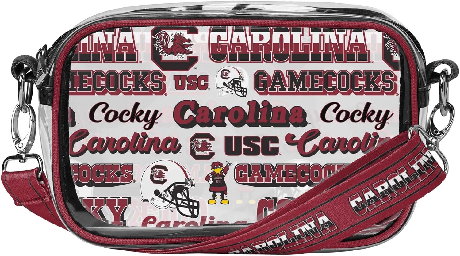 FOCO NCAA College Team Logo Stripe Clear Crossbody Bag Review
