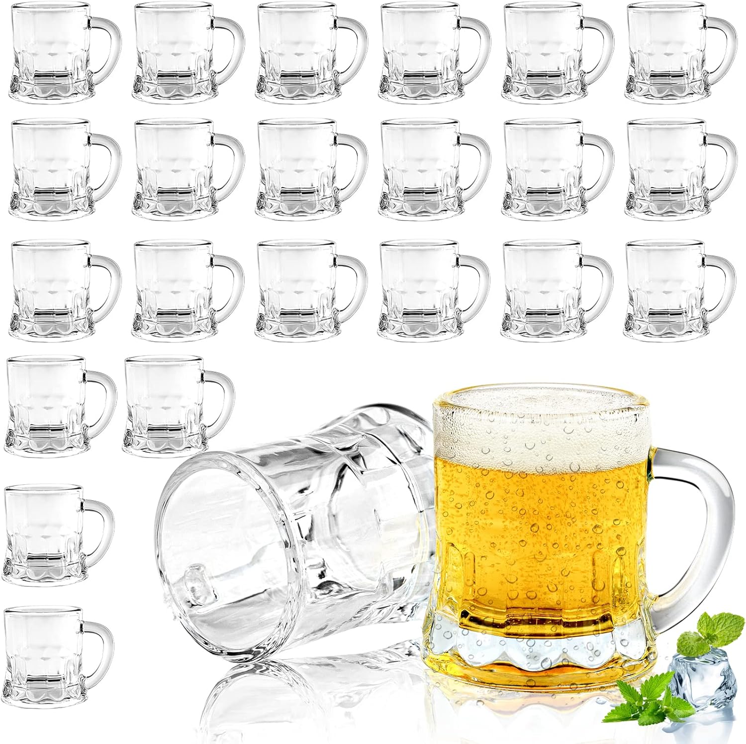 Mini Beer Mugs Set of 24 for Whiskey Tequila Vodka Shots