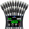 Cat 6 Ethernet Cable 6 ft (20-Pack) - High-Speed 10Gbps LAN Cables