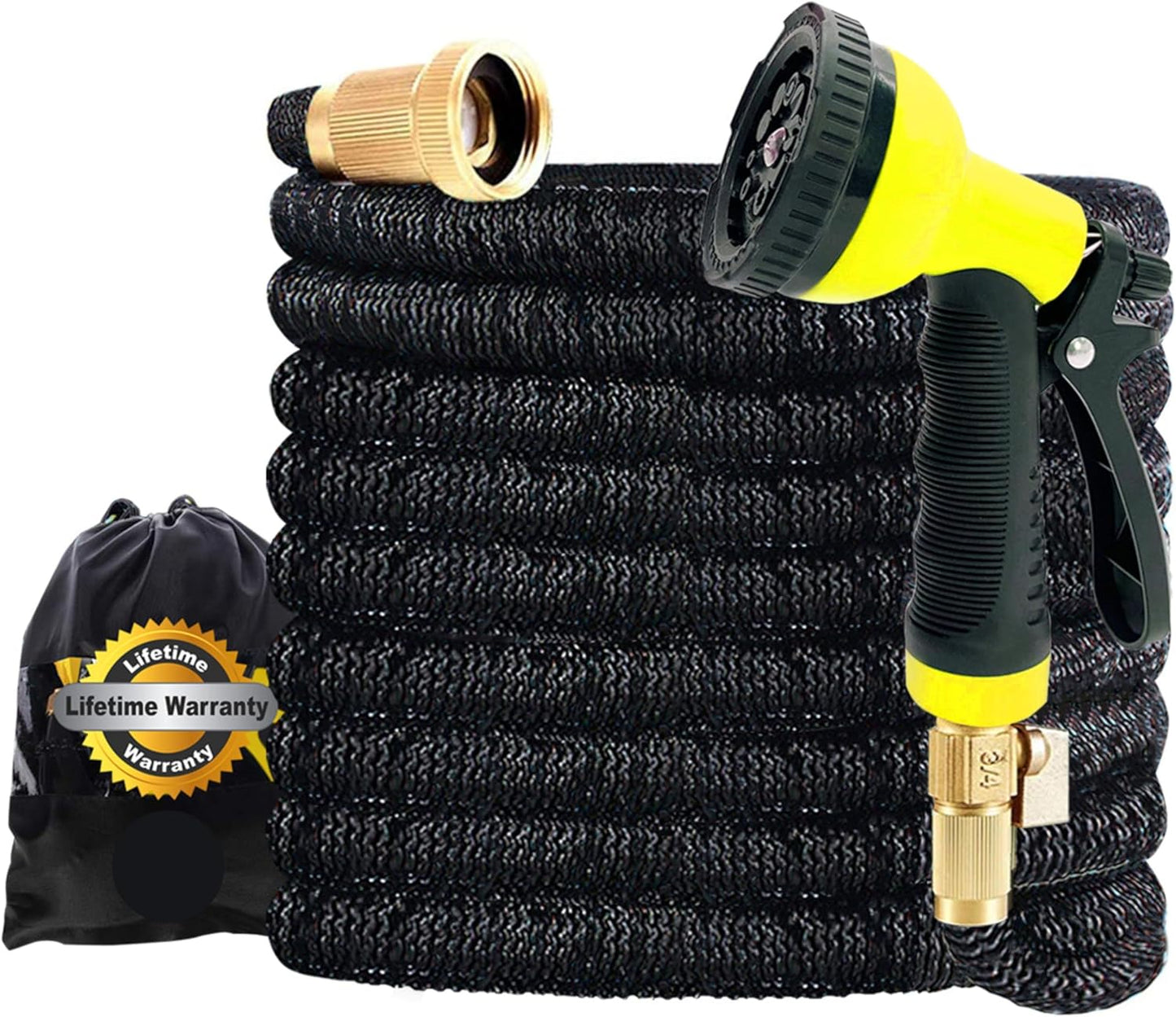 100ft Expandable Garden Hose - Heavy Duty with 10 Spray Nozzle