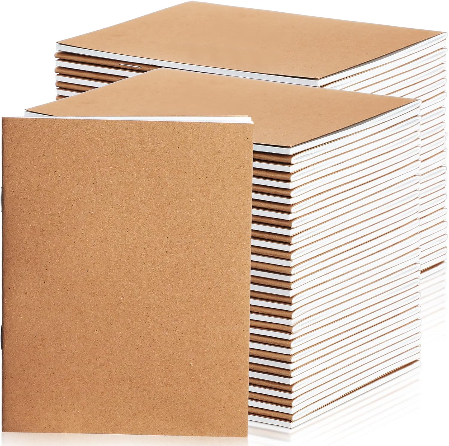 Mini Kraft Paper Notebooks 100 Pack for School and Writing