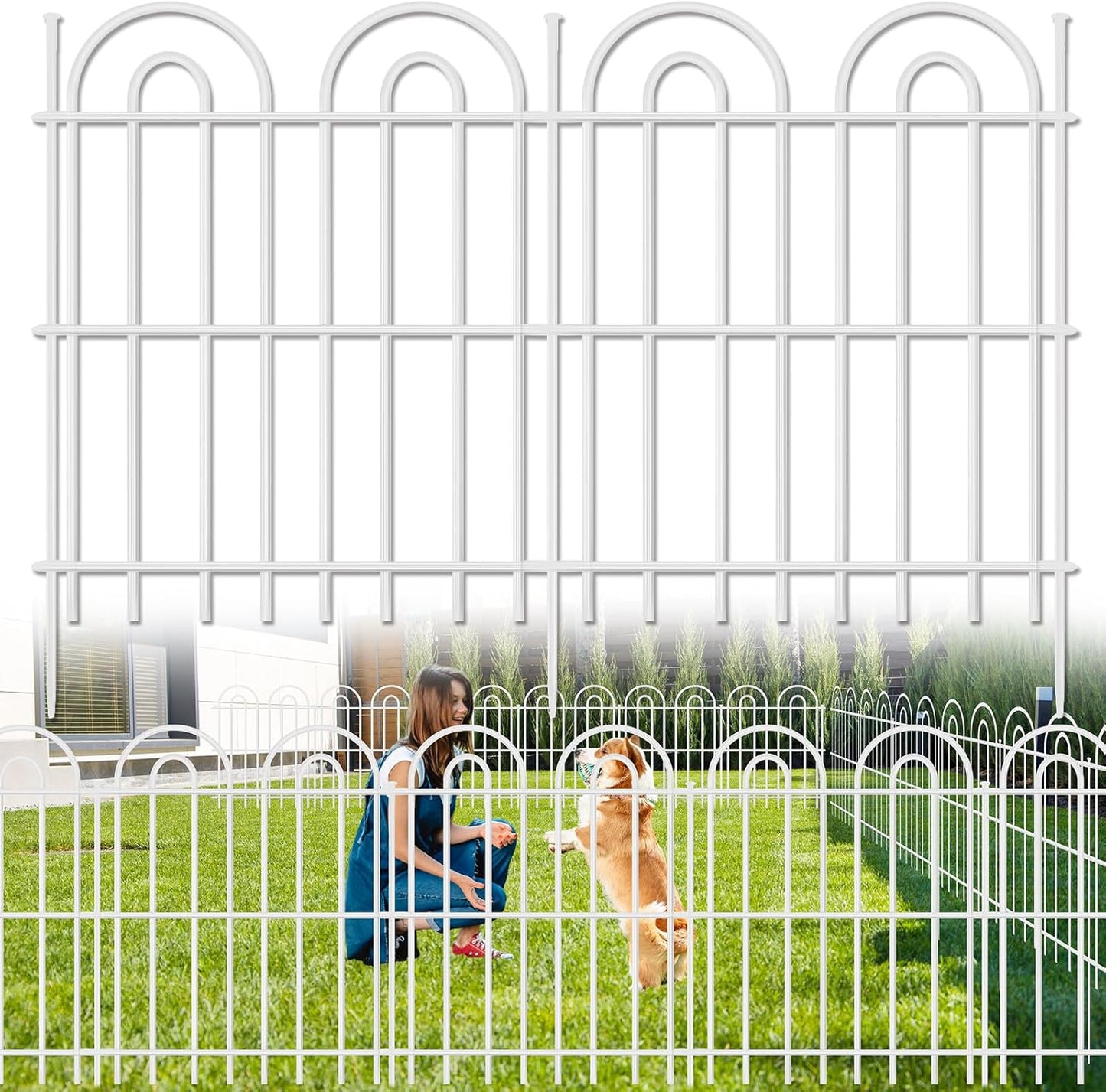 25 Panels Decorative Garden Fence for Outdoor Dog Safety