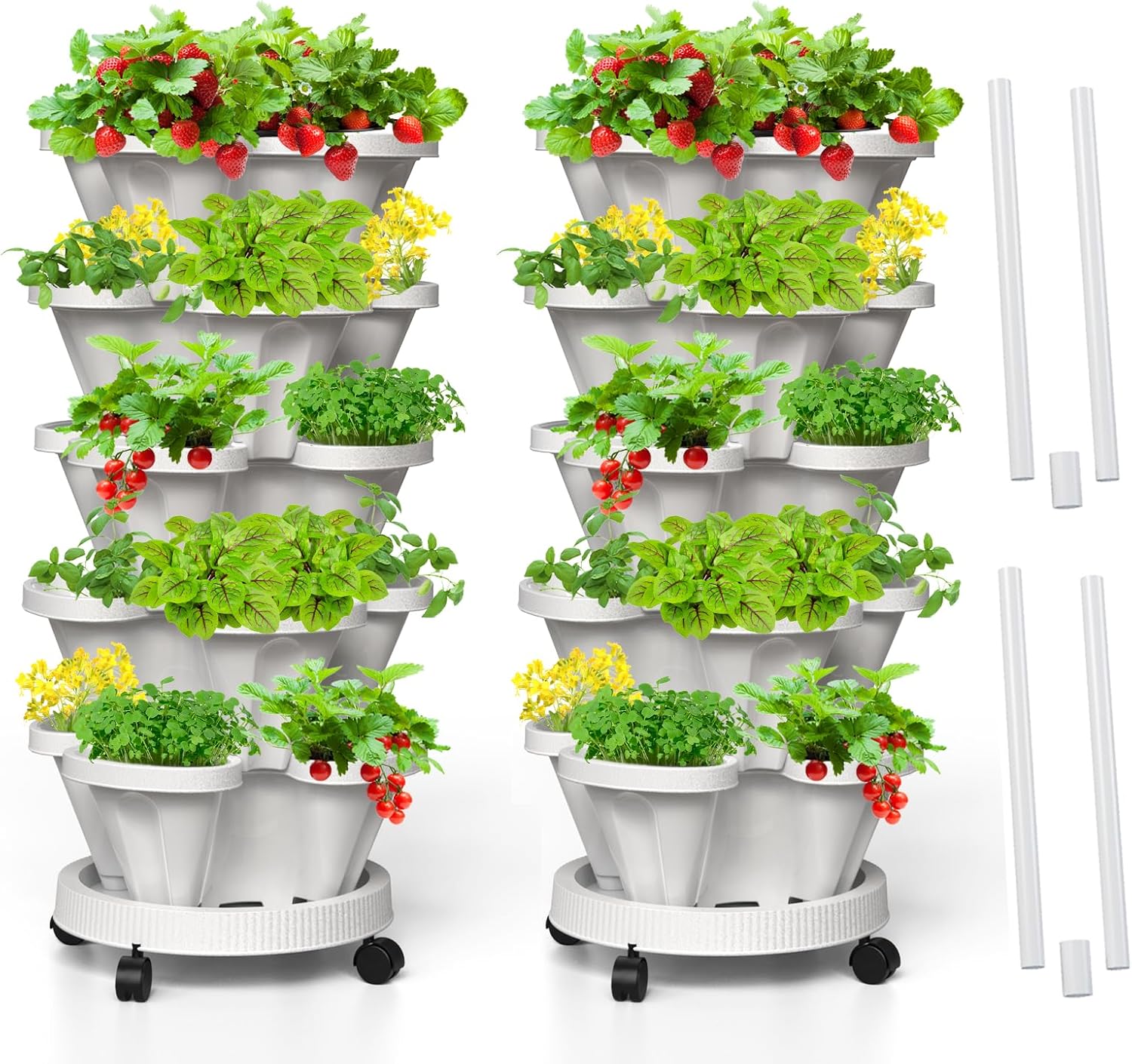Strawberry Vertical Planter - 5 Tier Stacking Garden Tower