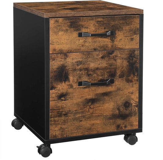 VASAGLE 2 Drawers File Cabinet for Home Office with Wheels