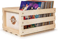 Record Storage Crate Holds up to 75 Albums - Natural Wood