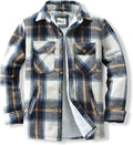 Men's Cotton Sherpa Lined Flannel Shirt Jacket - Warm (Style FW74)
