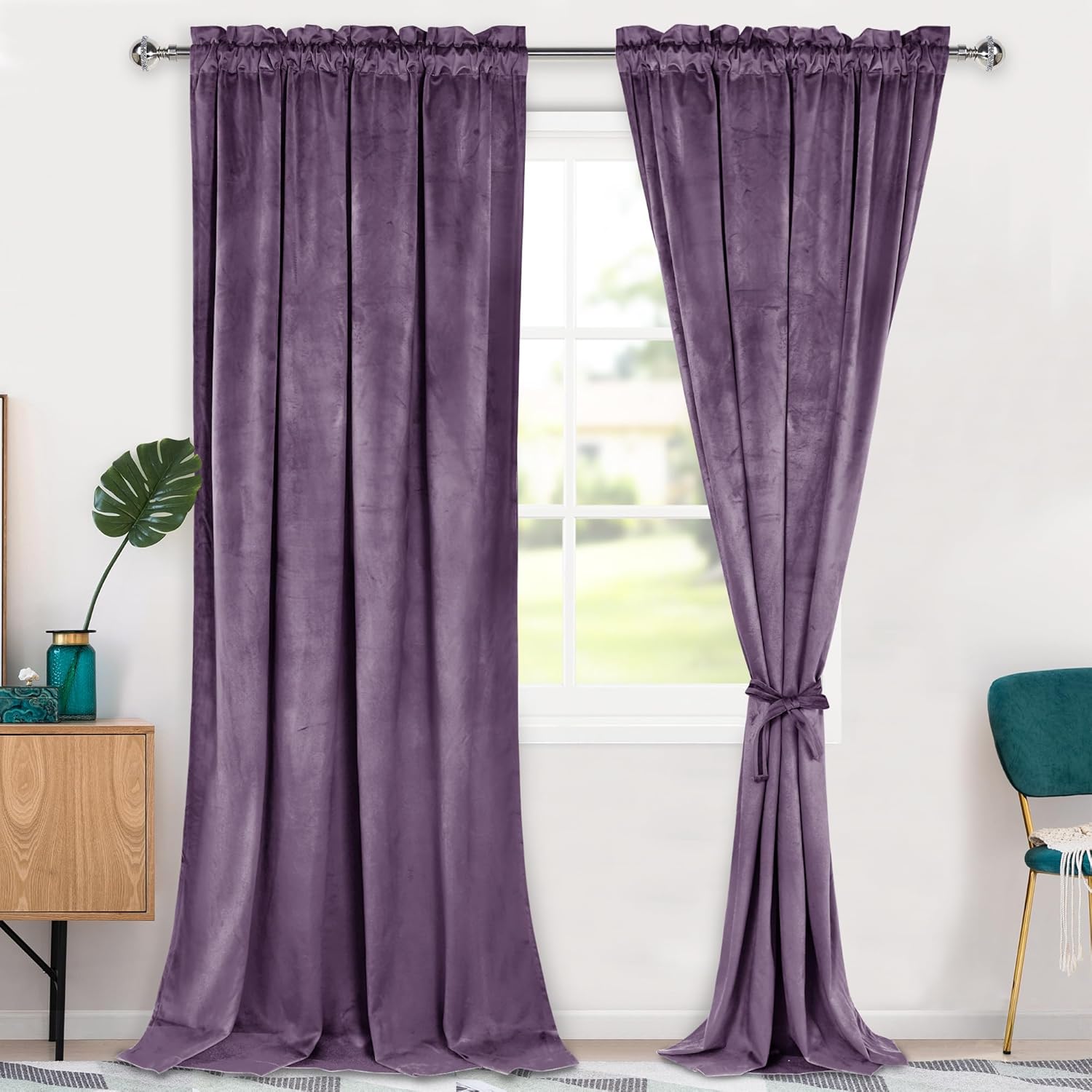 Hiasan Velvet Curtains 96 inches for Bedroom and Living Room