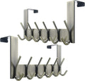 Over The Door Hooks 6-Hook Rack - Quiet Bronze Two-Pack