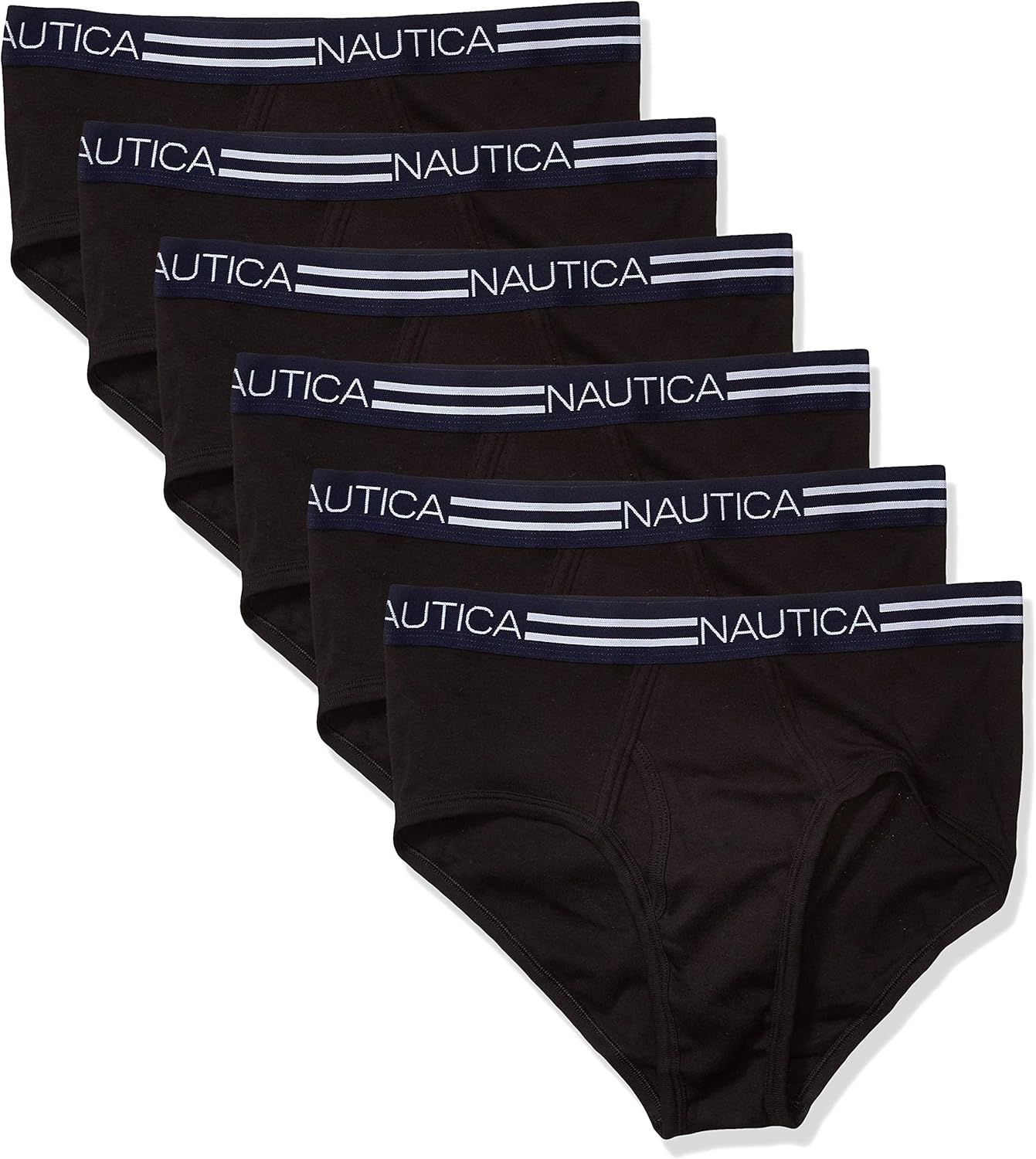Nautica Men's Classic Cotton Fly Front Briefs - 6 Pack Comfort