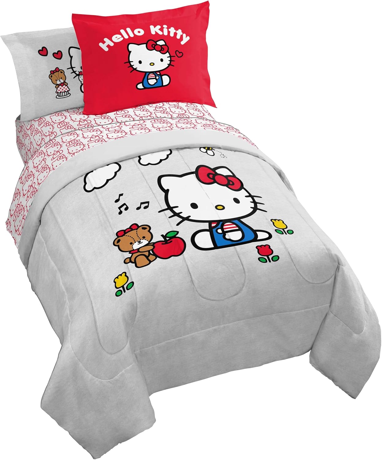 Hello Kitty Full Size Comforter Set - 7 Piece Bedding Set