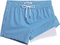 Mens Swim Trunks with Compression Liner Above-Knee Quick Dry