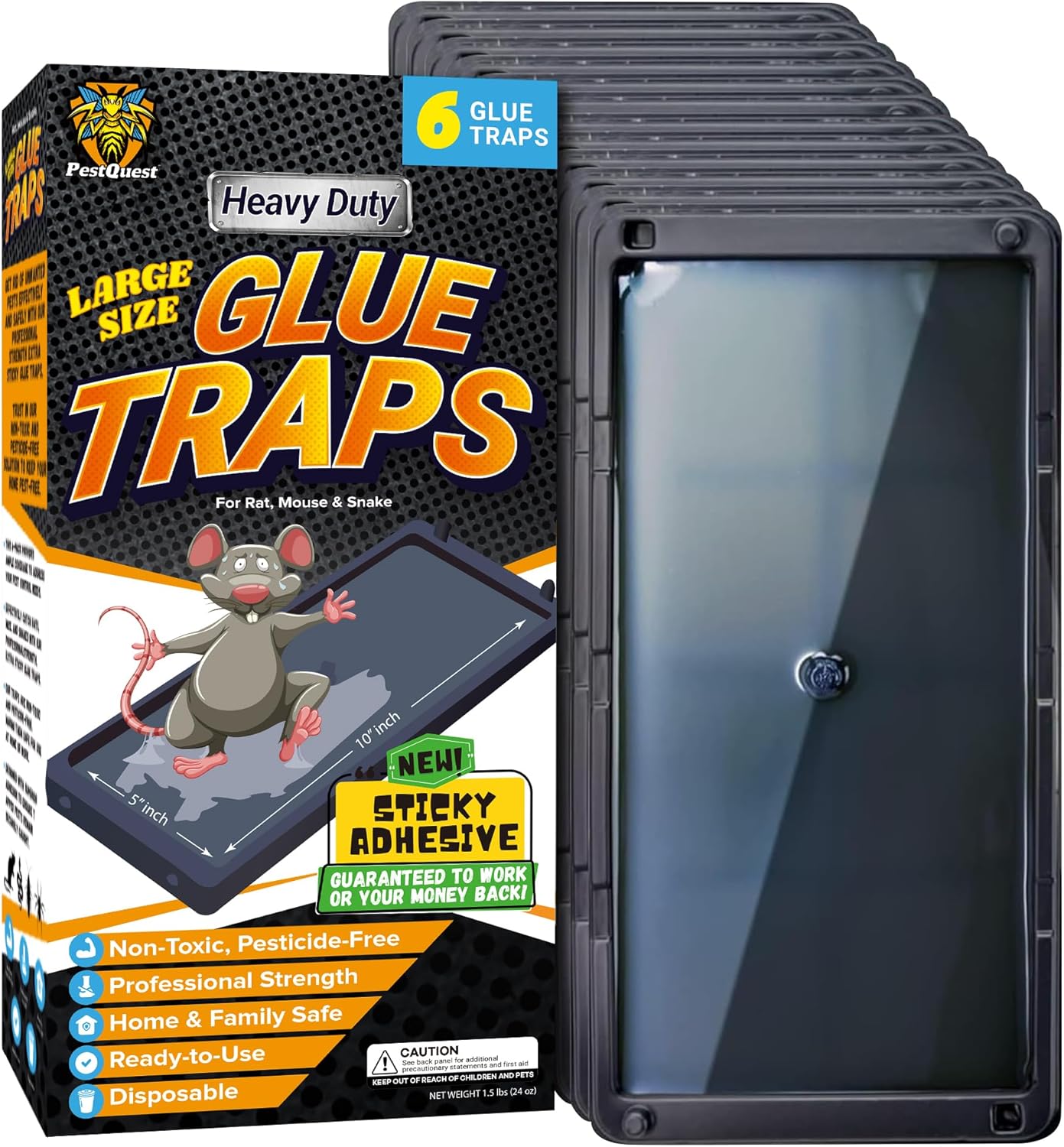 Pre-Baited Large Glue Traps (6 Pack) - PestQuest