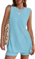 NENONA Women's Summer Sleeveless Sweater Lounge Set - Comfortable