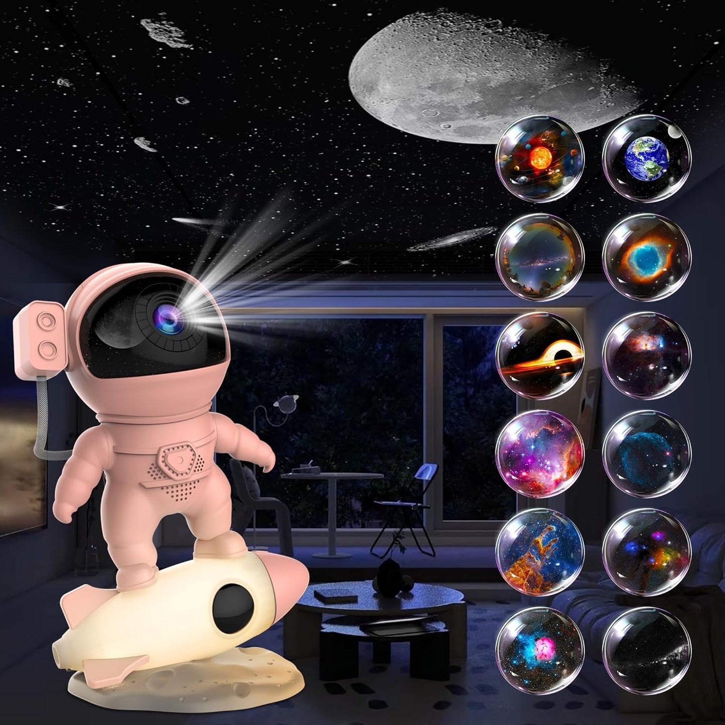 Astronaut Galaxy Projector: 12-in-1 HD Starry Night Lights