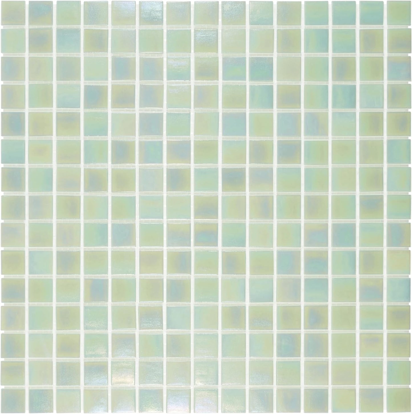 URBN Contemporary Seafoam Green Iridescent Glass Mosaic Tile