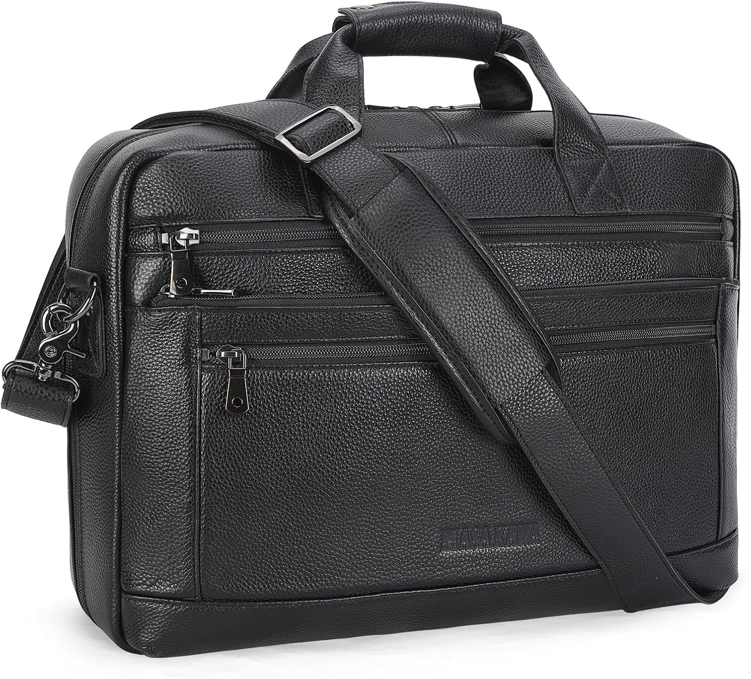 Masa Kawa Mens Leather Briefcase for 16 Laptop - Stylish & Durable