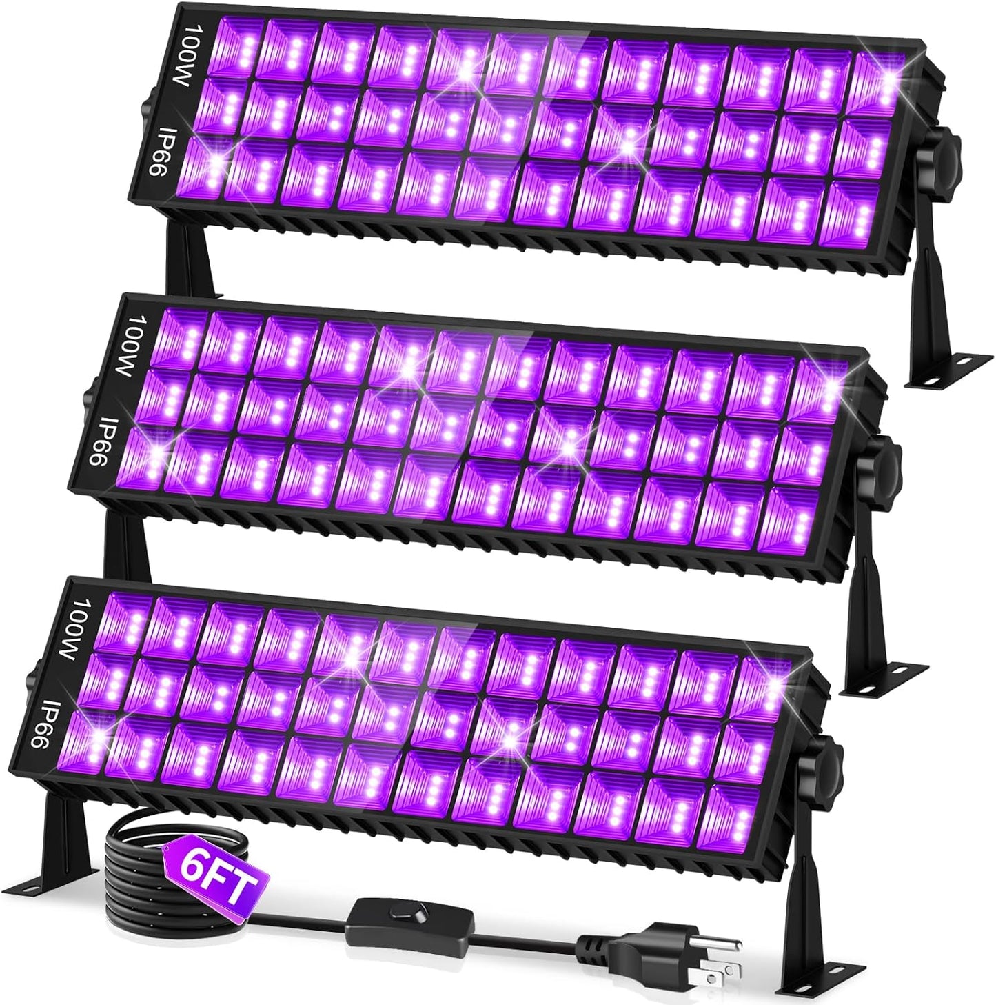 100W Black Light Bar for Neon Glow Parties and Halloween Fun