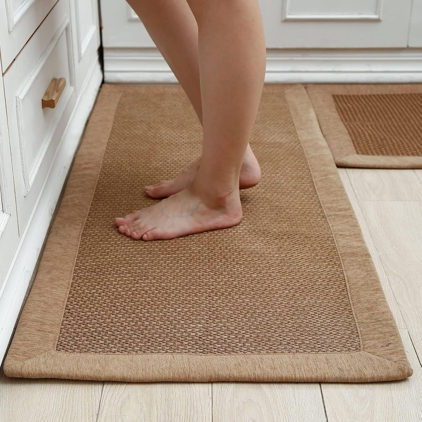 Non Skid Washable Kitchen Rugs Set of 2 for Farmhouse Style