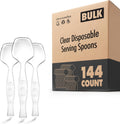 144 Count Disposable Serving Spoons Clear Utensils for Catering