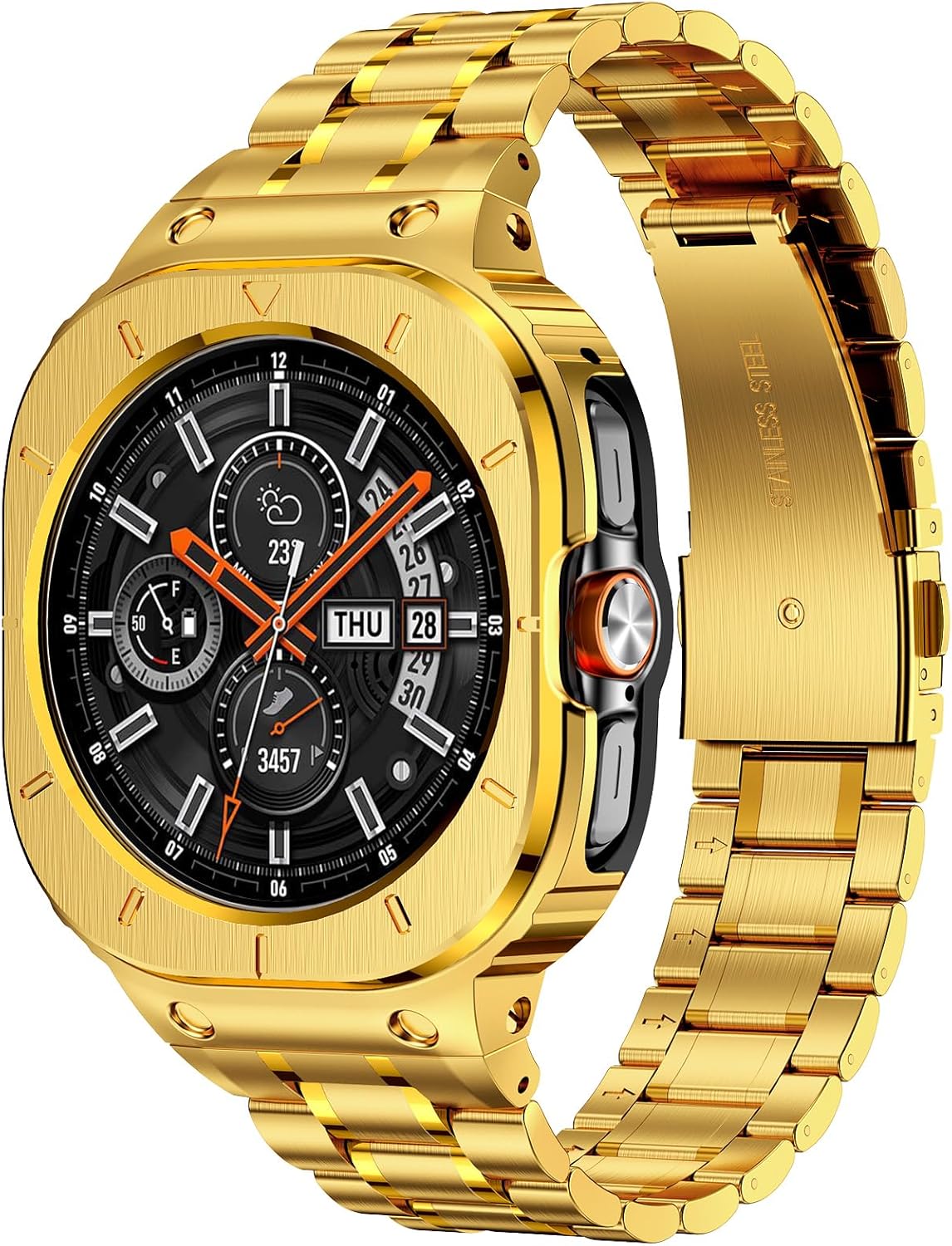 Stainless Steel Bands with Case for Samsung Galaxy Watch Ultra 2/1