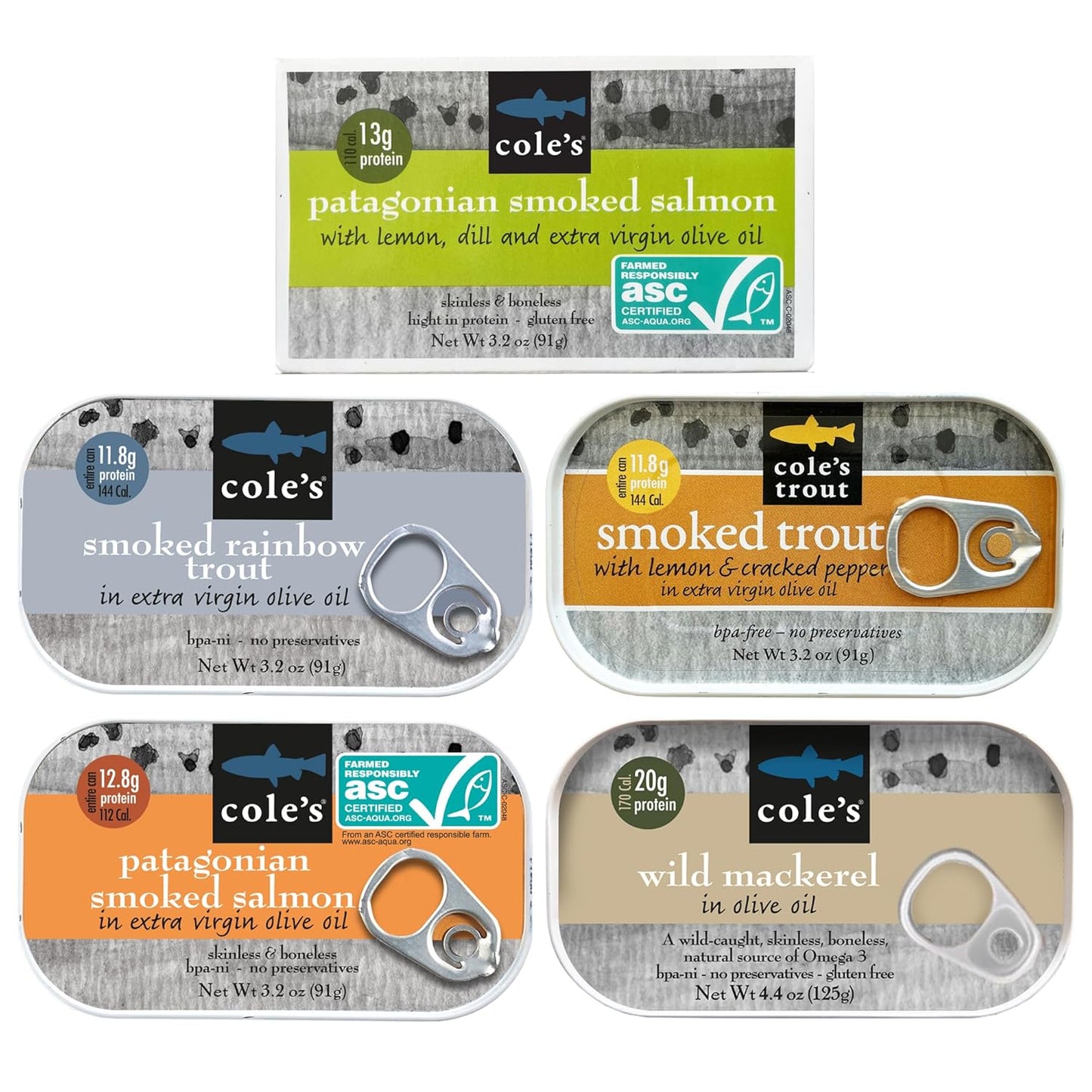 COLE'S Seafood Sampler Variety Pack - Delicious Canned Fish