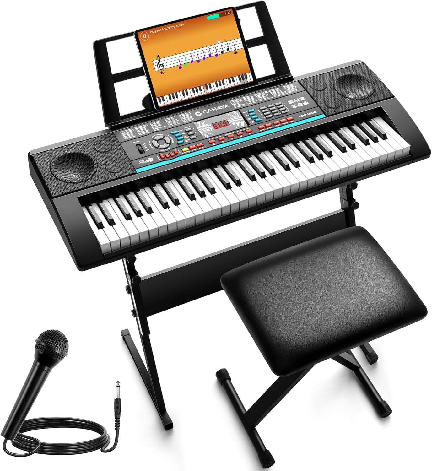 61 Key Keyboard Piano Set with Stand and Stool for Beginners