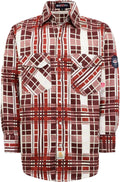 BOCOMAL FR Shirts Flame Resistant Plaid Work Shirt - Lightweight on