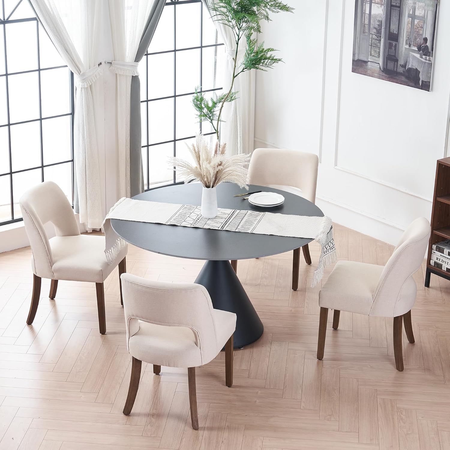VKNOW Wooden Dining Chairs Set of 4 for Modern Dining Rooms