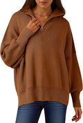 ANRABESS Women's Oversized Quarter Zip Sweater - Cozy Oversized Fit