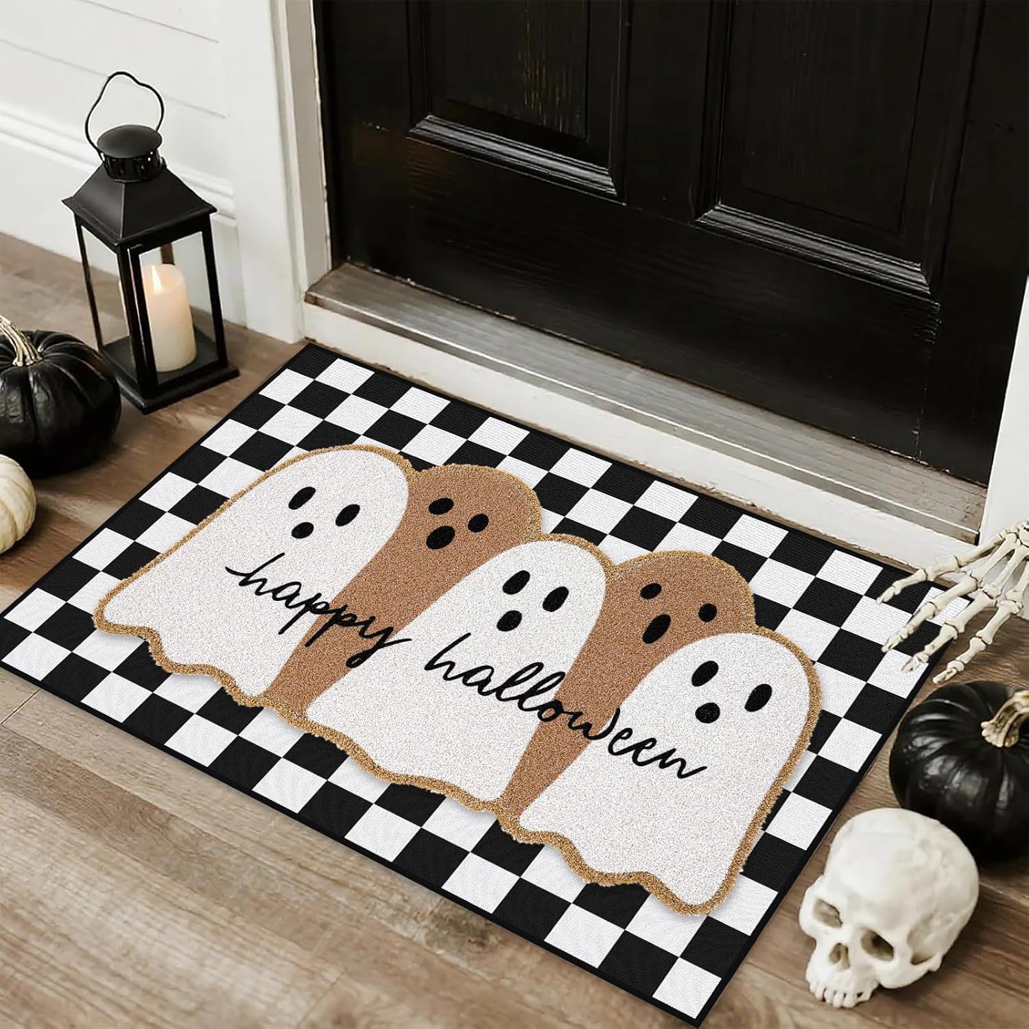 Happy Halloween Door Mat Combo Set for Festive Home Decor