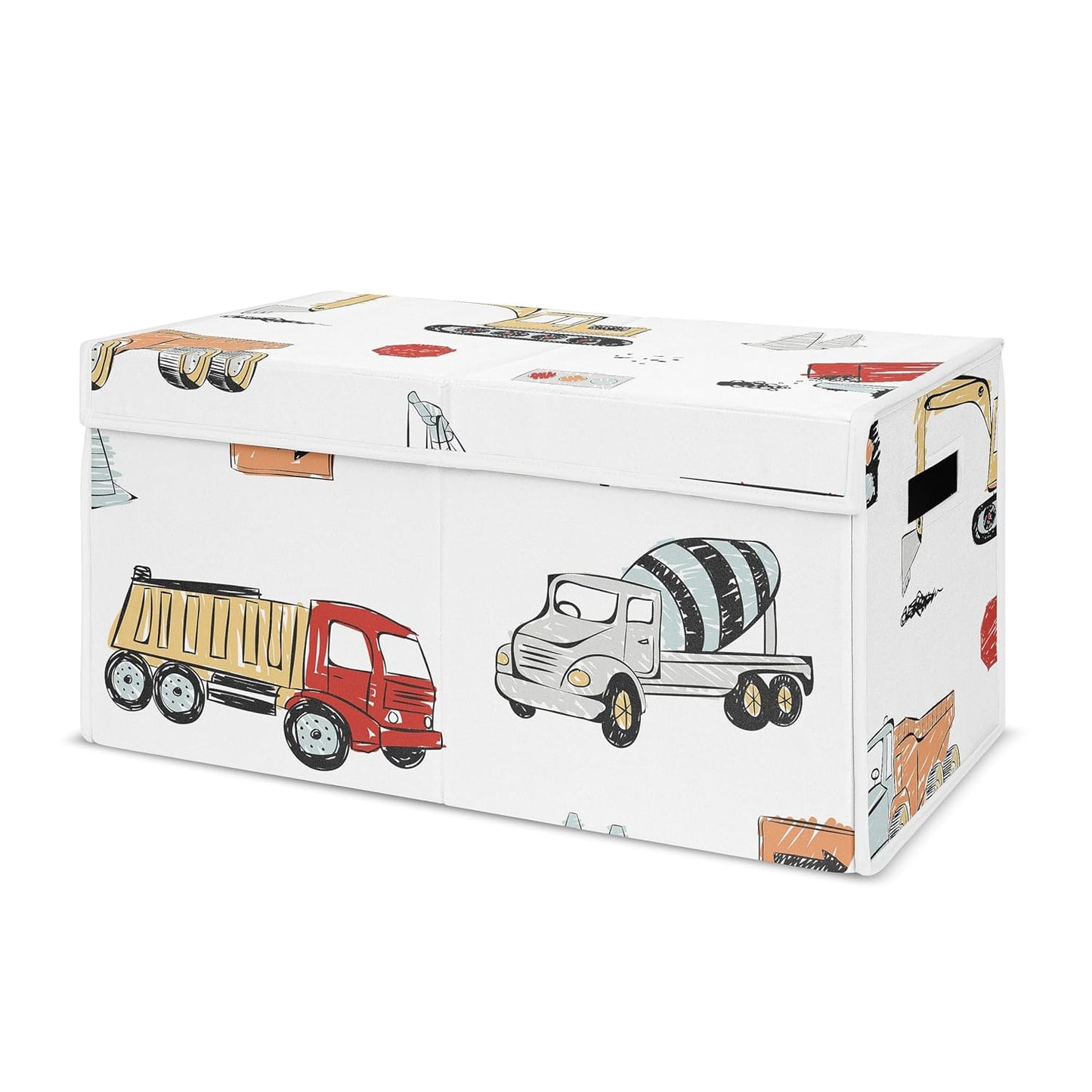 Construction Truck Small Fabric Toy Bin for Kids Room Storage