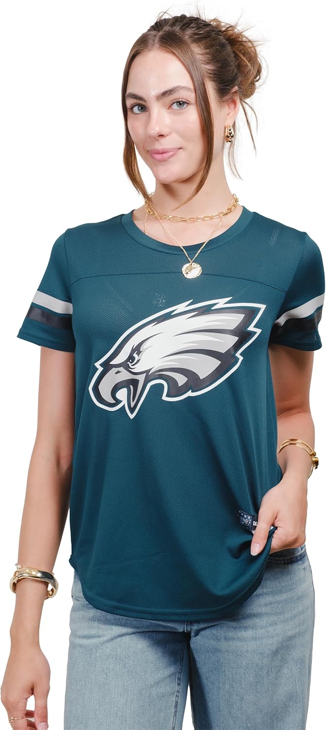 Ultra Game Women's NFL Official Soft Mesh Varsity T-Shirt Review