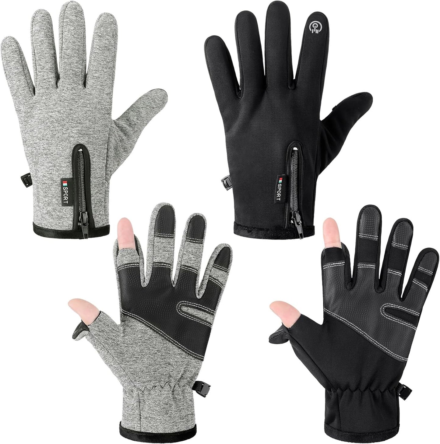 Bencailor Windproof Water-resistant Fingerless Gloves - Warm & Touchscreen!