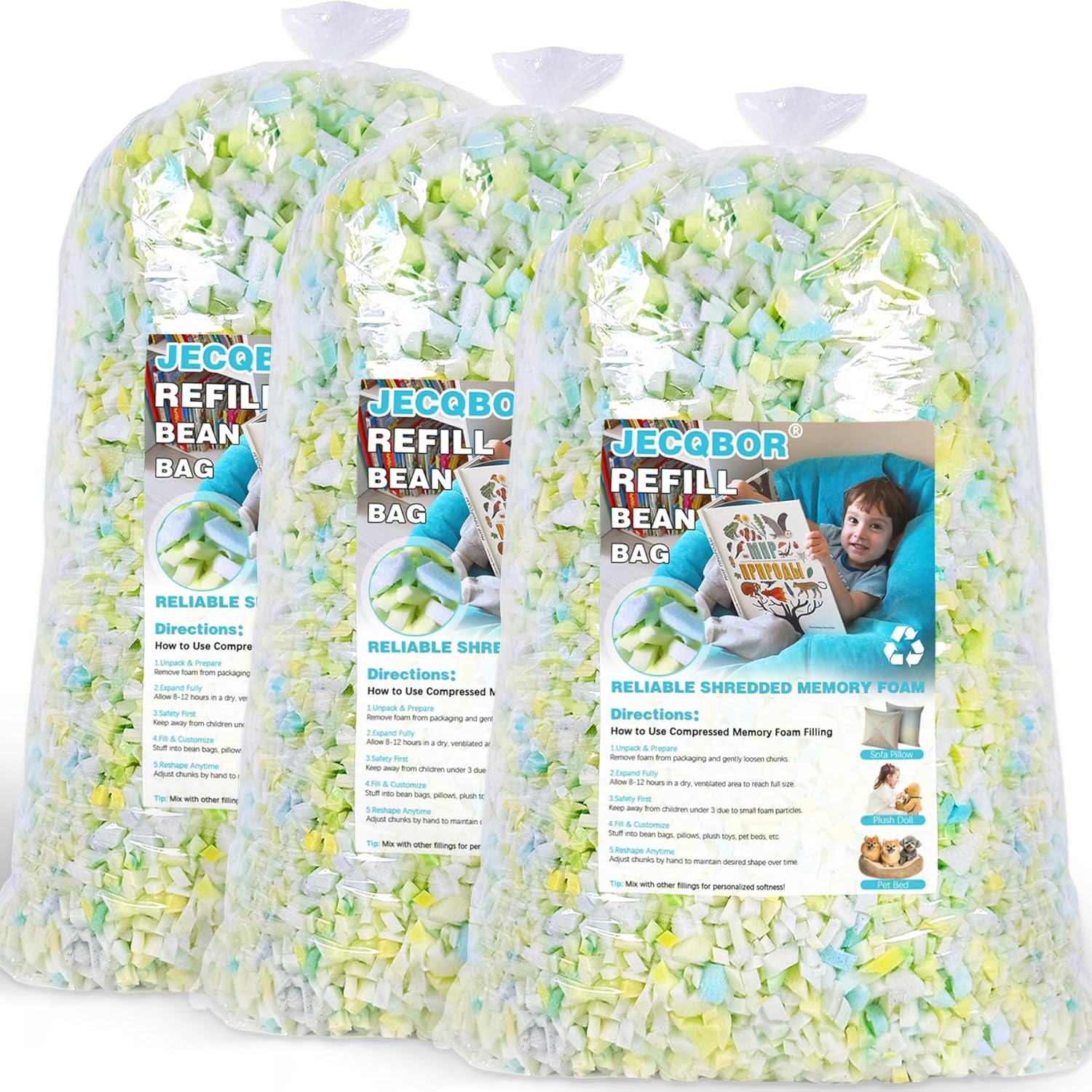 15lbs Shredded Memory Foam Filling for Comfortable Bean Bags